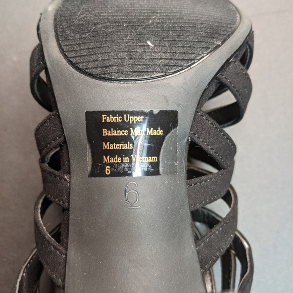 COACH AND FOUR Suede Lorelle Gladiator Style High Heel Sandals Black Size 6 - Picture 9 of 14